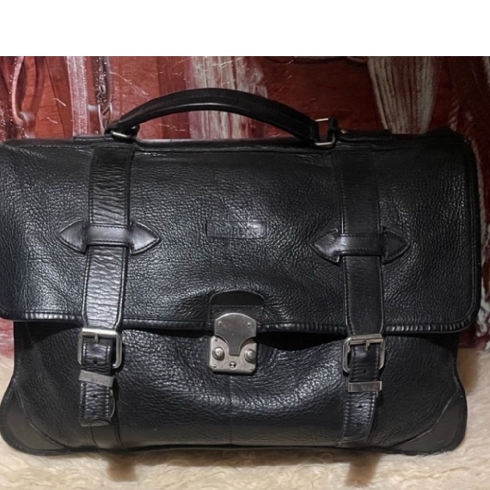 Roots 3 section leather briefcase